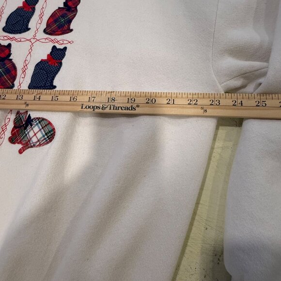 Vintage Gopher Sport Size Women's XL Crewneck Sweatshirt With Plaid Cat Embroide - Picture 5 of 7